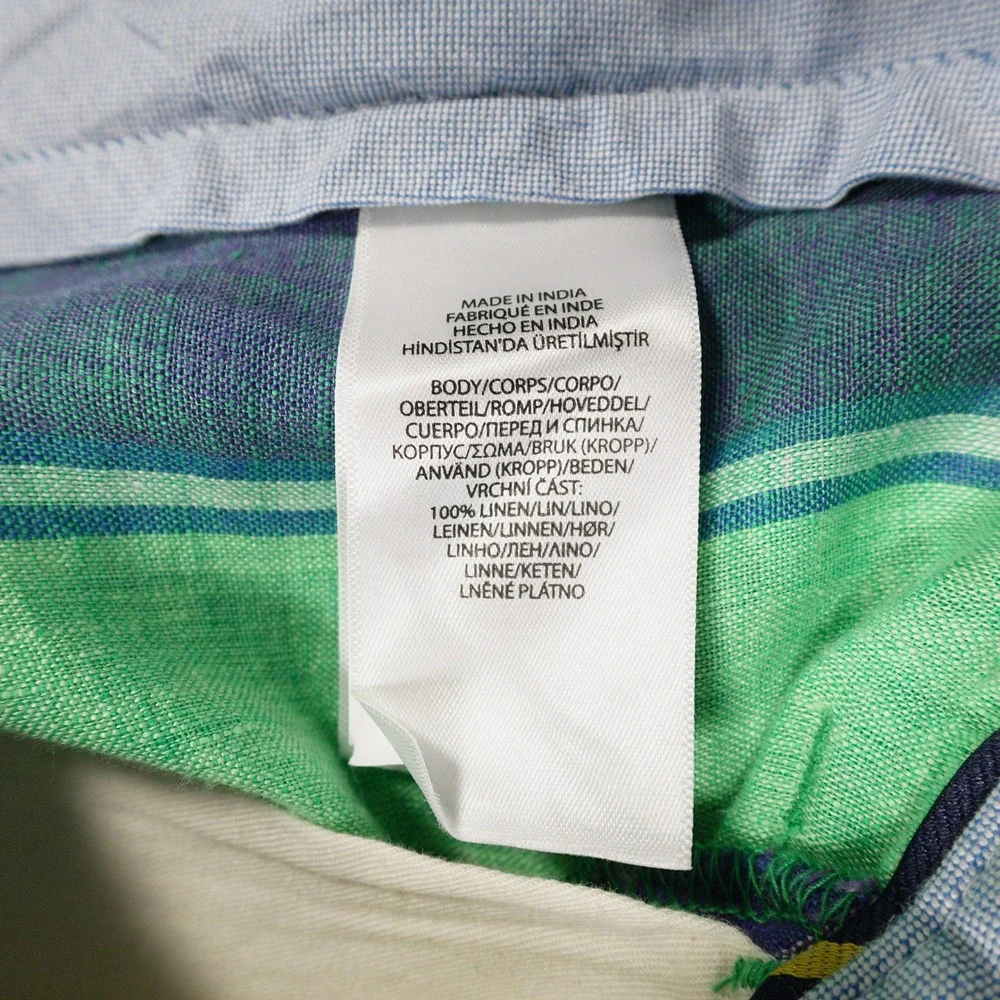 POLO RALPH LAUREN Men's 32 Multicolor 100% Linen Madras Plaid Classic Fit Shorts